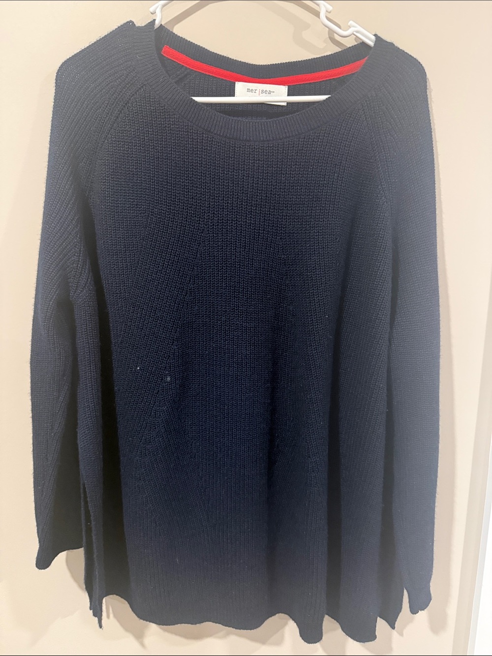 Navy Crewneck Knit Sweater